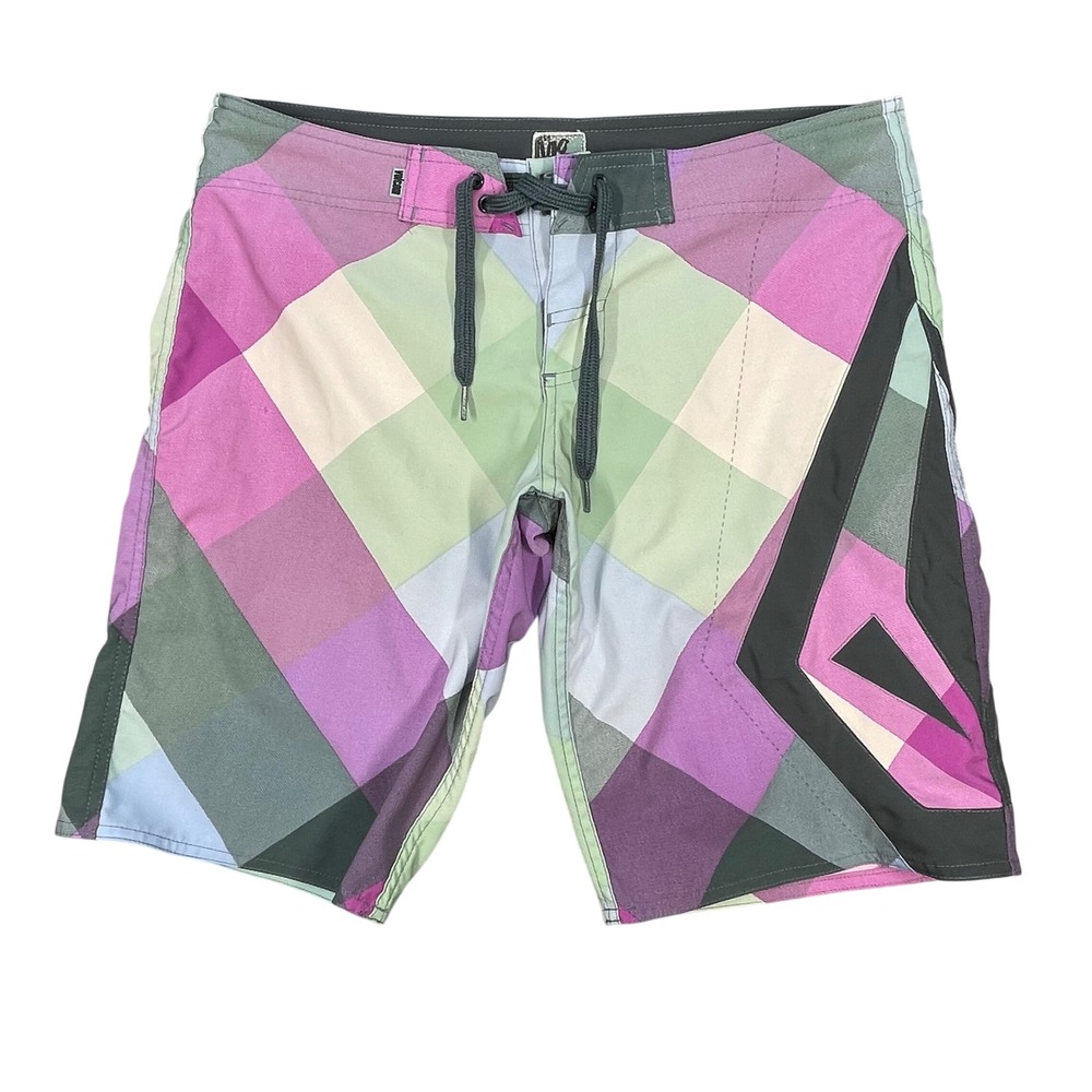 Volcom Multicolor Geometric Bahama Breeze Boardshorts Mens Size 34 Y2K Retro